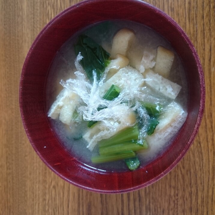 お味噌汁◎小松菜・油揚げ・糸寒天